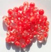 25 8mm Crystal & Red Givre Round Glass Beads